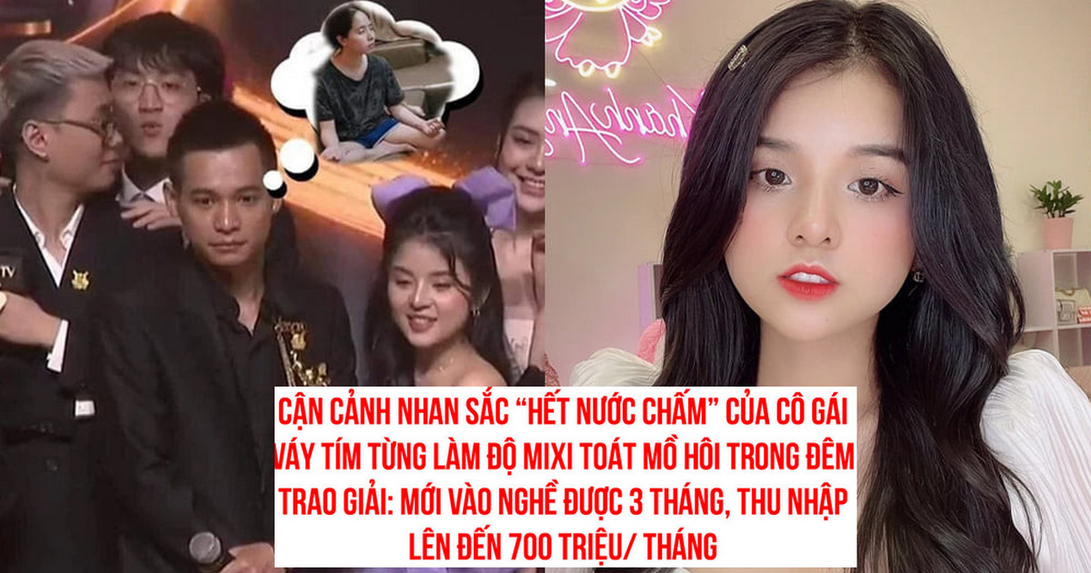 Nhan sắc cô gái váy tím chen đứng cùng Độ Mixi gây sốt cộng đồng mạng