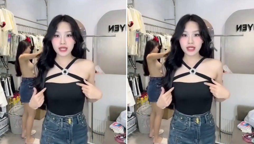 Clip Nhung Nguyễn Boutique Hải Phòng lộ hàng lúc live stream full không che