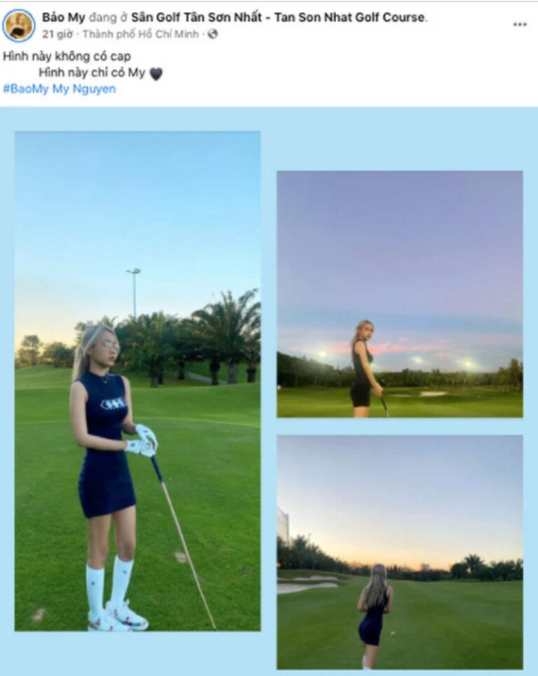 Nữ streamer check-in sân golf và nhận về nhiều bình luận ẩn ý